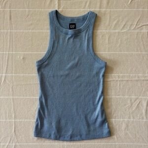 GAP Light Blue Sparkly Ribbed Tank Top